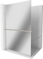 Mexen Kioto+ L стенка за душ с рафт Walk-in 70 x 200 см, огледало, обработен никел - 800-070-123-97-50