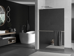 Mexen Kioto+ L преграда за душ кабина с рафт Walk-in 120 x 200 см, огледало, четкан никел - 800-120-123-97-50