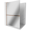 Mexen Kioto+ L стена за душ с рафт Walk-in 70 x 200 см, огледало, розово злато - 800-070-123-60-50