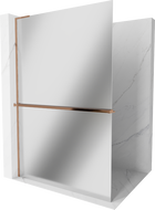 Mexen Kioto+ L стена за душ с рафт Walk-in 70 x 200 см, огледало, розово злато - 800-070-123-60-50