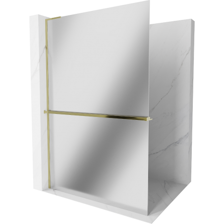 Mexen Kioto+ L душ кабина с рафт Walk-in 80 x 200 см, огледало, златна - 800-080-123-50-50