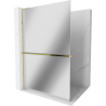 Mexen Kioto+ L душ кабинка с рафт Walk-in 100 x 200 см, огледало, златно - 800-100-123-50-50