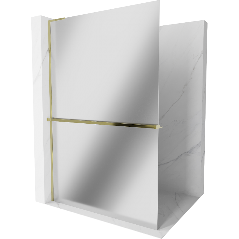 Mexen Kioto+ L душ кабина с рафт Walk-in 120 x 200 см, огледално, златно - 800-120-123-50-50