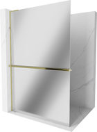 Mexen Kioto+ L душ кабина с рафт Walk-in 120 x 200 см, огледално, златно - 800-120-123-50-50