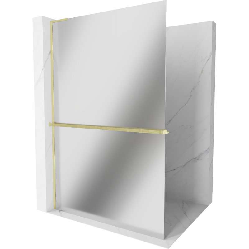 Mexen Kioto+ L душ панел с рафт Walk-in 80 x 200 см, огледало, златно четкано - 800-080-123-55-50
