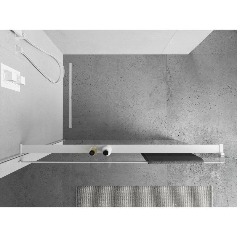 Mexen рафт за душ стена с релса за кърпи, бял - 800-02-20