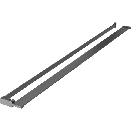 Mexen рафт за душ стена с релса за кърпи, гън сиво четкано - 800-02-66