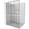 Mexen Kioto+ L душ преграда с рафт Walk-in 90 x 200 см, черен модел, бял - 800-090-123-20-78