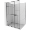 Mexen Kioto+ L стена за душ с рафт Walk-in 120 x 200 см, черен модел, хром - 800-120-123-01-78
