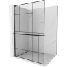 Mexen Kioto+ L стена за душ с рафт Walk-in 120 x 200 см, черен модел, черна - 800-120-123-70-78