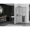 Mexen Kioto+ L душ стена с рафт Walk-in 100 x 200 см, черен модел, четка сив пистолет