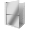 Mexen Kioto+ L стена с рафтове Walk-in 90 x 200 см, огледало, gun metal - 800-090-123-95-50