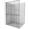 Mexen Kioto+ L стена за душ с рафт Walk-in 100 x 200 см, черен модел, gun metal - 800-100-123-95-78