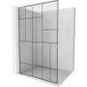 Mexen Kioto+ L душова стена с рафт Walk-in 100 x 200 см, черен модел, никел с четка - 800-100-123-97-78