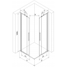Mexen Velar Duo плъзгаща се душ кабина 90 x 80 cm, графит, полиран никел - 871-090-080-42-97