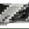 Mexen Kioto+ L душова стена с полица Walk-in 80 x 200 см, черен дизайн, златен - 800-080-123-50-78