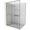 Mexen Kioto+ L душ преграда с рафт Walk-in 120 x 200 см, черен модел, златен - 800-120-123-50-78