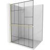 Mexen Kioto+ L душ кабина с рафт Walk-in 80 x 200 см, черен модел, златно четкано - 800-080-123-55-78