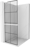 Mexen Kioto+ L стена за душ с полица Walk-in 70 x 200 см, черен модел, бял - 800-070-123-20-77