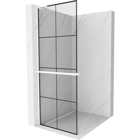 Mexen Kioto+ L стена за душ с рафтове Walk-in 80 x 200 см, черен модел, бял - 800-080-123-20-77