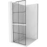 Mexen Kioto+ L стена за душ с рафтове Walk-in 80 x 200 см, черен модел, бял - 800-080-123-20-77
