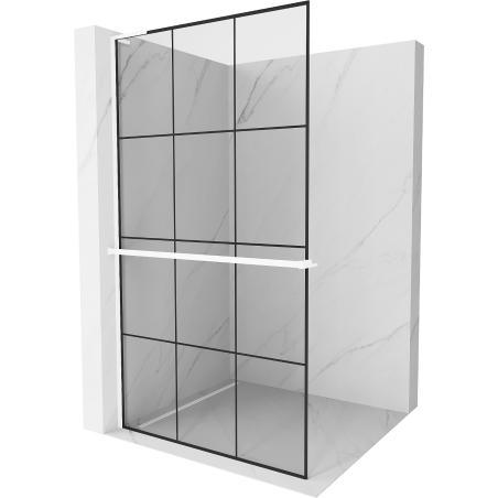 Mexen Kioto+ L душ кабина с рафт Walk-in 100 x 200 см, черен модел, бял - 800-100-123-20-77