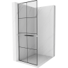 Mexen Kioto+ L преграда за душ с плотове Walk-in 80 x 200 см, черен модел, хром - 800-080-123-01-77