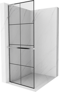 Mexen Kioto+ L преграда за душ с плотове Walk-in 80 x 200 см, черен модел, хром - 800-080-123-01-77