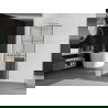 Mexen Kioto+ L стена за душ с рафт Walk-in 90 x 200 см, черен десен, хром - 800-090-123-01-77