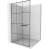 Mexen Kioto+ L душ кабина с рафт Walk-in 100 x 200 см, черен шаблон, хром - 800-100-123-01-77