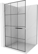 Mexen Kioto+ L стена за душ кабина с рафт Walk-in 110 x 200 см, черен модел, хром - 800-110-123-01-77
