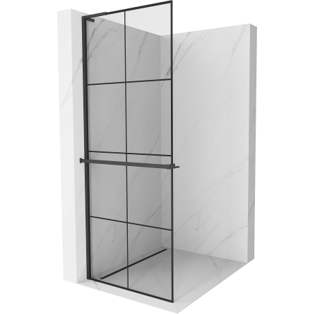 Mexen Kioto+ L преграда за душ с рафт Walk-in 80 x 200 см, черен модел, черен - 800-080-123-70-77