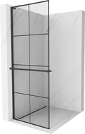 Mexen Kioto+ L преграда за душ с рафт Walk-in 80 x 200 см, черен модел, черен - 800-080-123-70-77
