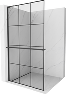 Mexen Kioto+ L стена за душ с рафт Walk-in 110 x 200 см, черен модел, черна - 800-110-123-70-77
