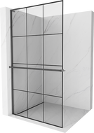 Mexen Kioto+ L стена душ с рафт Walk-in 100 x 200 см, черен модел, gun gray четкан - 800-100-123-66-77