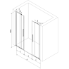 Mexen Velar Duo плъзгащи се душ врати 180 cm, графит, златни - 871-180-000-42-50