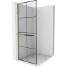Mexen Kioto+ L стена за душ с рафт Walk-in 80 x 200 см, черен модел, златен - 800-080-123-50-77
