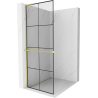 Mexen Kioto+ L стеничка за душ с рафт Walk-in 70 x 200 см, черен модел, златно четкане - 800-070-123-55-77