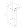 Mexen Kioto душ преграда Walk-in 125 x 80 x 30 см, прозрачен, gun metal - 800-125-080-221-95-00-030