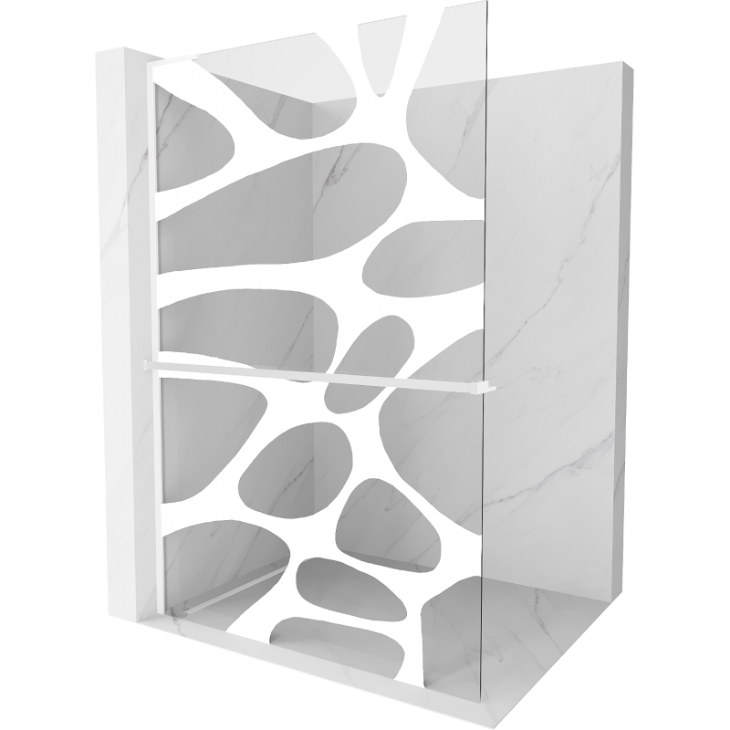 Mexen Kioto+ L стена на душата с рафт Walk-in 80 x 200 см, бял модел, бяла - 800-080-123-20-97