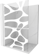 Mexen Kioto+ L душ кабина със стена с рафт Walk-in 80 x 200 см, бяла вълна, бяла - 800-080-123-20-97