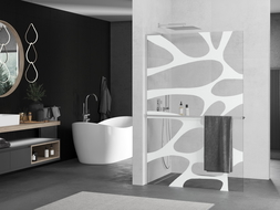 Mexen Kioto+ L стена душа с рафт Walk-in 90 x 200 см, бял модел, хром - 800-090-123-01-97