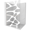 Mexen Kioto+ L стена за душ с рафт Walk-in 120 x 200 см, бял шаблон, полирана никел - 800-120-123-97-97