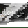 Mexen Kioto+ L стенa за душ с рафт Walk-in 70 x 200 см, бял модел, черен - 800-070-123-70-85