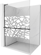 Mexen Kioto+ L душова стена с рафт Walk-in 100 x 200 см, бял модел, черен - 800-100-123-70-85