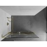 Mexen Kioto+ L душ стена с рафт Walk-in 110 x 200 см, бяла вълна, златна - 800-110-123-50-97