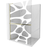Mexen Kioto+ L душ стена с рафт Walk-in 110 x 200 см, бяла вълна, златна - 800-110-123-50-97