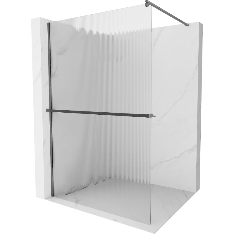 Mexen Kioto+ душ капка с рафт Walk-in 90 x 200 см, прав, gun gray матов - 800-090-121-66-09