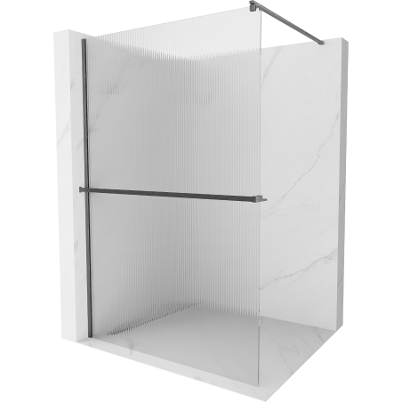 Mexen Kioto+ душ капка с рафт Walk-in 90 x 200 см, прав, gun gray матов - 800-090-121-66-09