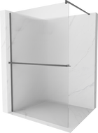Mexen Kioto+ стена за душ с Walk-in рафт 80 x 200 см, матирано, gun metal - 800-080-121-95-09